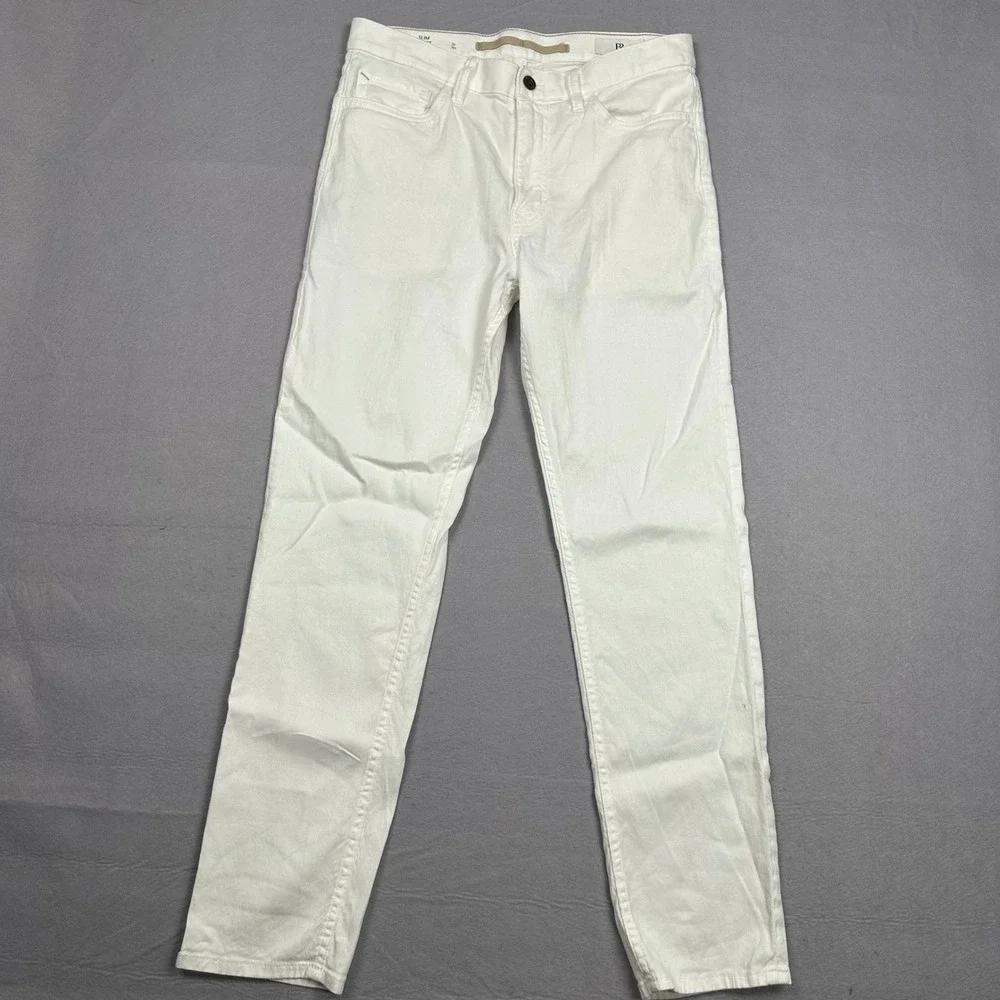 Banana Republic Slim Linen Traveler Pants White 31x30 Jeans 869333-00